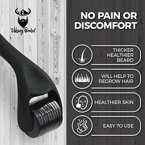 Viking Beard™ Beard Roller | 2x Rollers | 540 0.5MM Titanium Needles | Men, Beard Growth Roller, Beard Roller For Growth For Men, Derma Roller 0.