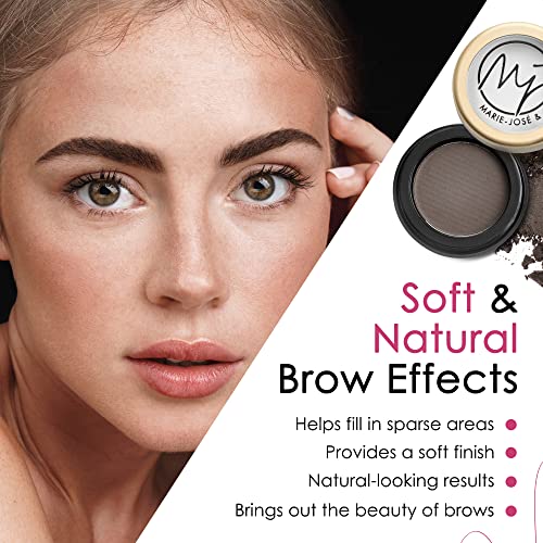 Marie-José & Co Dark Brown Eyebrow Powder, Compact Eyebrow Kit for Women, Easy to Apply Eyebrow Makeup, Eyebrow Cake Powder with A Soft Finish fo