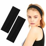 2 x Elegant 7cm Black Headbands for Any Occasion | Premium Black Headbands For Women - Comfortable Headbands| Hair Accessories for Sports and Fas