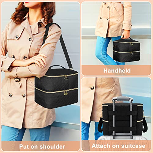 Holres Nail Polish Storage Organiser Case Holds, Detachable Nail Vanish Storage Bag with Adjustable Strap Portable Nail Lamp Storage Bag for Nail