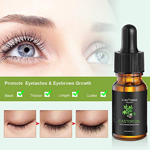 Castor Oil Hair Growth, Organic Castor Oil for Eyebrows Eyebrows Lash Nail, Hair Growth Serum Eyelash Growth Serum Pure Cold Pressed Lash Growth