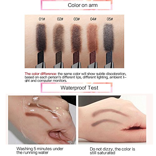 NICEFACE Eyebrow Pencil Dark Brown Double Ended Precision Waterproof Brow(Dark Brown #2)