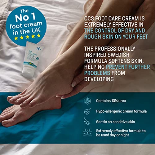 CCS Professional Foot Care Cream for Cracked Heels and Dry Skin - Foot Cream with 10% Urea and Eucalyptus Oil - Moisturise and Soften Hard, Rough