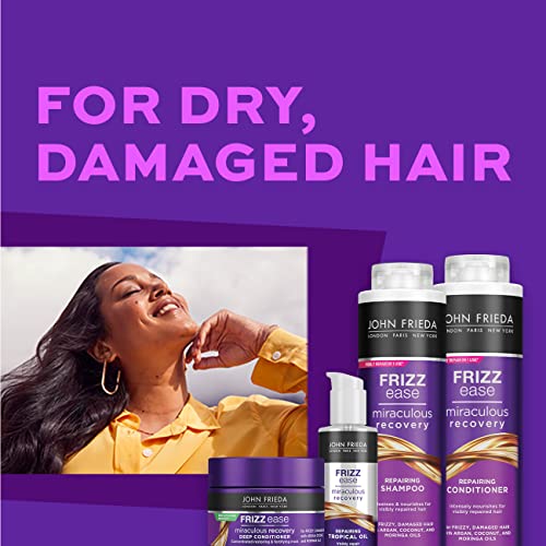 John Frieda Frizz Ease Miraculous Recovery Shampoo and Conditioner Duo Pack 2 x 500ml, Repairing and Smoothing Shampoo and Conditioner Bundle for