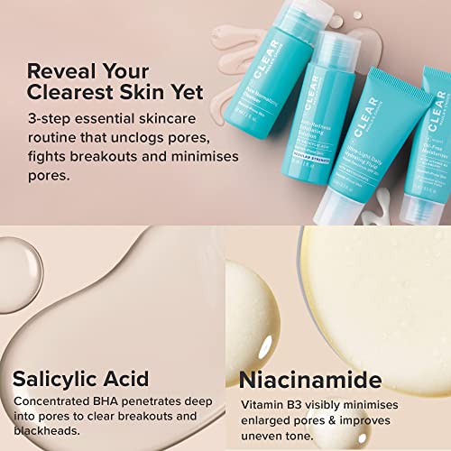 Paula's Choice CLEAR Skin Essentials Trial Kit - 3-Step Skincare Routine - Cleanse, Exfoliate & Hydrate - Fights Blackheads, Breakouts & Enlarged
