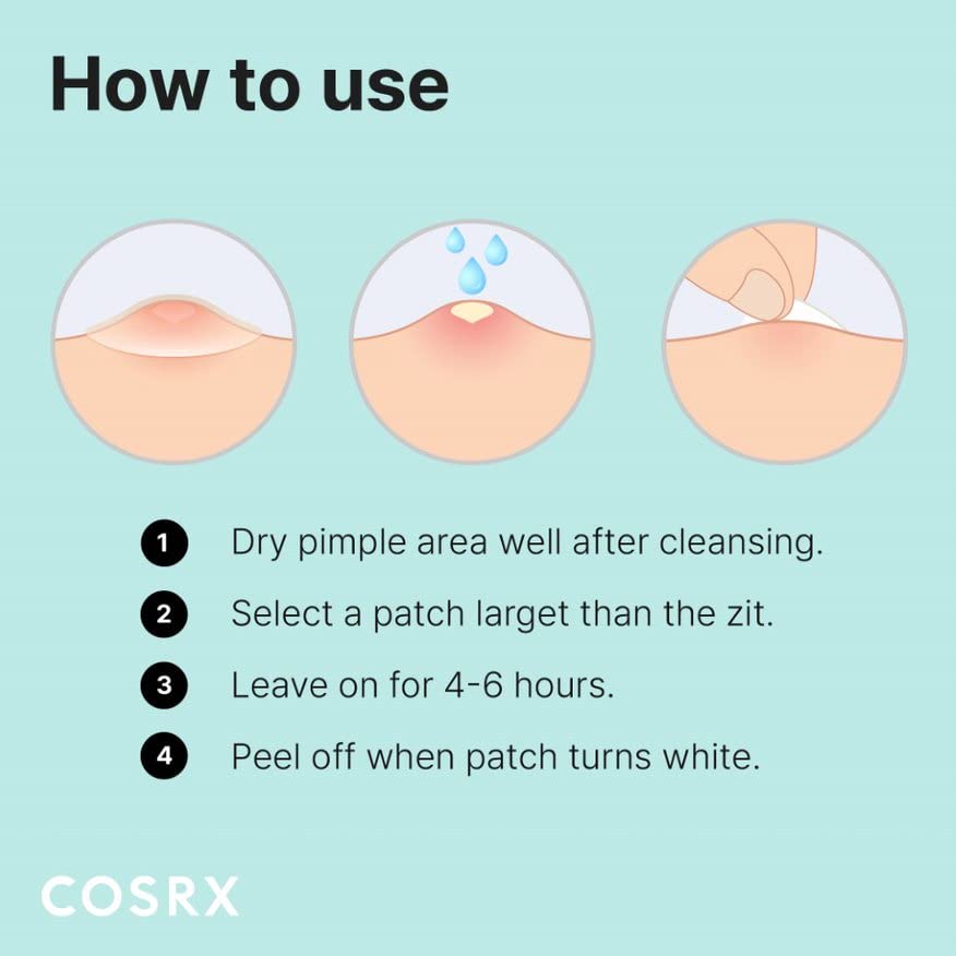 COSRX Master Patch Original Fit (24 counts) Absorbing Pimple Patches, Hydrocolloid Spot Treatment, Blemish Cover, Spot Stickers, 3 Sizes