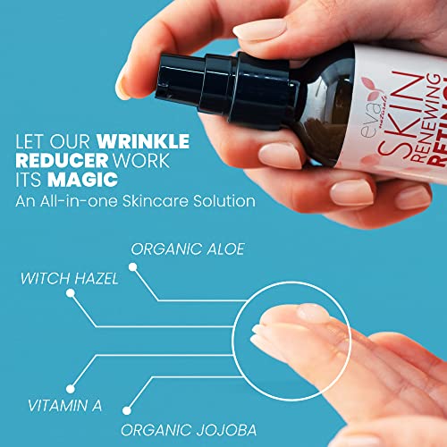 Retinol Serum 2.5% by Eva Naturals (60 ml, Double-Sized Bottle) - Best Anti-Aging Serum, Minimizes Wrinkles, Helps Prevent Sun Damage, and Fades