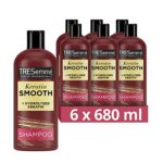 TRESemmé Keratin Smooth Shampoo multipack of 6 hair care product with hydrolysed keratin for 72h frizz control, smoothness & shine 680 ml