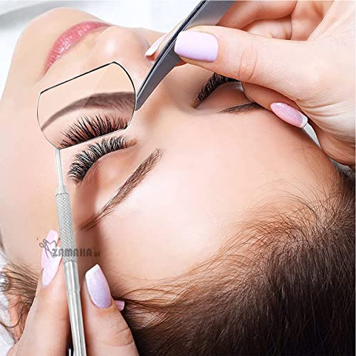 Eyelash inspection Mirror (60 X40 mm dia) - Beauty Lash Extension Tool - Large Mirror for Full View ZAMAHA UK CE