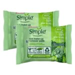 2 PACKS =60 Pads of Simple Kind to Eyes Eye Make-Up Remover Pads
