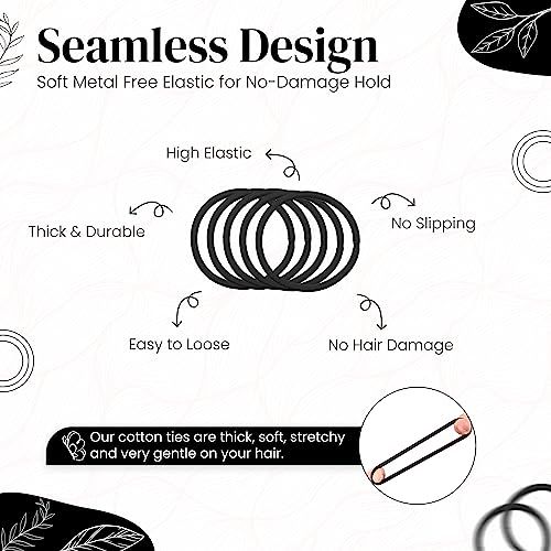 Bellure 30 Pcs 4mm Balck Hair Bands For Women, Black Hair Bobbles For Women Thick Hair, Snag-free elastic hair ties for women hairbands, Ponytail