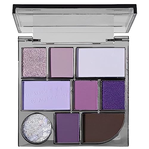 HERBENJOY Eyeshadow Palette Full Matte Pallets 10 Eye Shadow Shades Smokey Makeup Set,Intense Color,Pressed Pigments,With Dual-Ended Applicator B