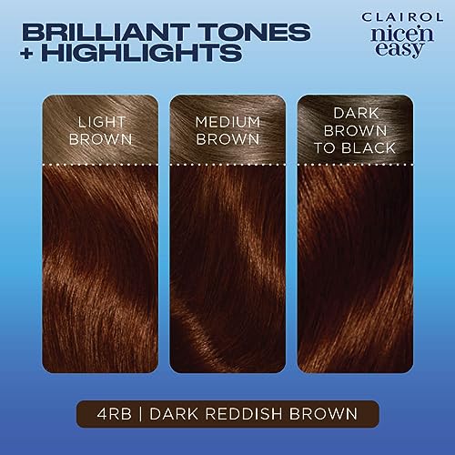 Clairol Nice'n Easy Crème, Natural Looking Oil Infused Permanent Hair Dye, 4RB Dark Reddish Brown