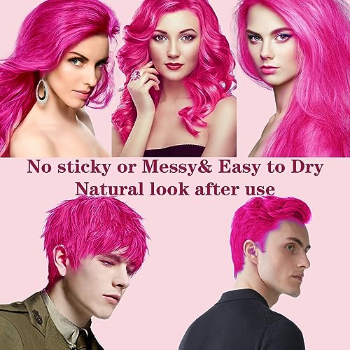 HaiolorPro Pink Temporary Hair Colour Dye Wax Washable,Non Permanent Coloured Hair Spray for kids, Hair Makeup Paint Wax for Parties or Cosplay,