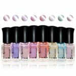 8PCS Gireatick Mermaid Pearl Shell Nail Polish Transparent Elegant Shell Shiny Long Lasting Nail Varnish Crystal Nail Art Set 8 Colors