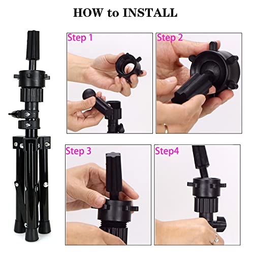 SZCY LLC 23 Inch Canvas Block Wig Head, Wig Stand Tripod with Head, Mannequin Head for Wigs, Manikin Canvas Head Block Set for Wigs Making Displa