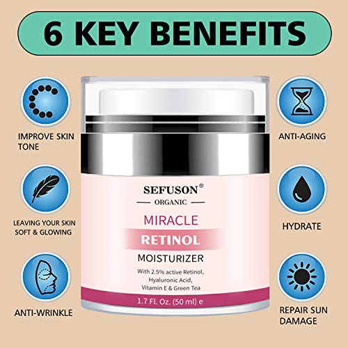Retinol Moisturizer Cream,For Face&Eye Area Anti Aging Wrinkles & Acne & Fine Lines,with Vitamin E&Hyaluronic Acid & Jojoba Oil.Best Night&Day Fa