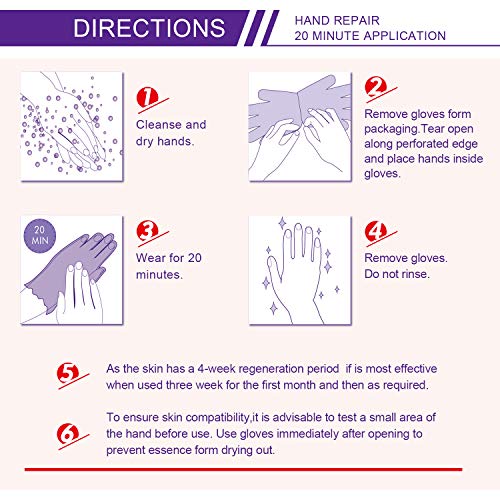CCKULOOB Hand Mask Hand Moisturizing Gloves Mask for Dry,Cracked Hands,Whitening and Anti-aging,Repair Rough Skin (4 Packs, Lavender)