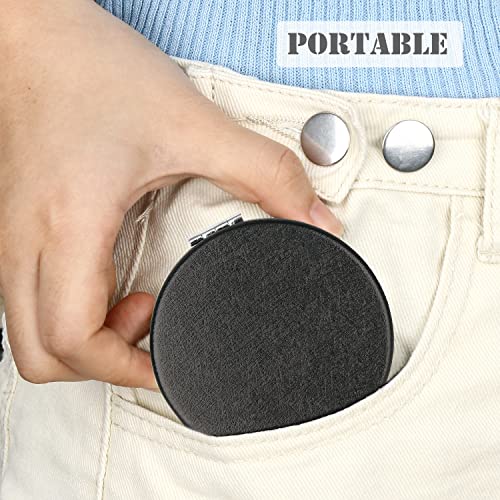 Compact Vanity Makeup Mirror for Men, Women and Girls, Black Elegant Travel Cosmetic Mirrors for Pocket, Purse or Wallet, Portable Magnifying Han