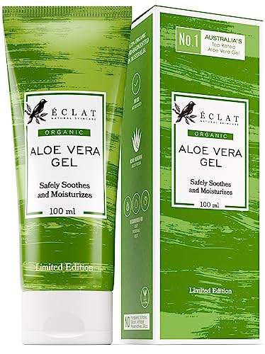 Pure Aloe Vera Gel for Face, Hair & Body - 100% Natural Organic Aloe Vera Gel for After Sun Skin Care, Soothing, Hydrating - Hand Harvested & Col