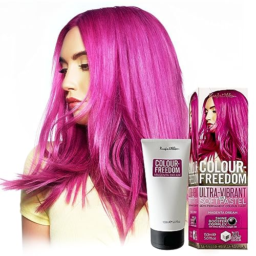 Knight & Wilson Colour-Freedom 150ml Mystic Purple Semi-Permanent Hair Colour - Ultra-Vibrant Vegan Friendly Colour Mask with Shine Booster Compl