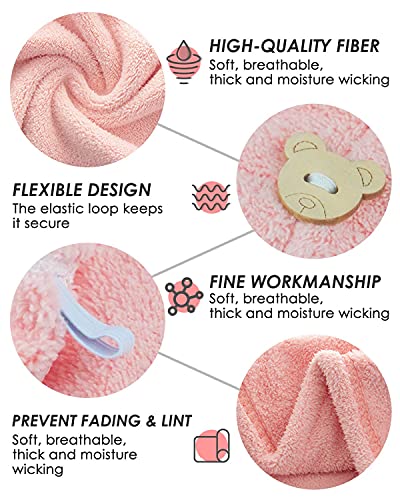 Microfibre Hair Towel, 3 Pack Super Absorbent Hair Towel Wrap with Button Design. Extremely Soft Hair Wrap Towel, Traveling, Beach Excursions, Sp