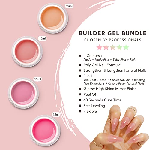 Builder Gel (UK Company) Gel Nail Builder In A Bottle 4 Pack