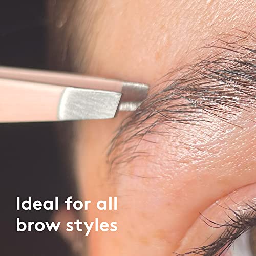 Mylee Professional Slant Tip Tweezer for Facial Hair Removal and Eyebrow Shaping, Precision Stainless Steel Tweezer for Removing Splinters & Ingr