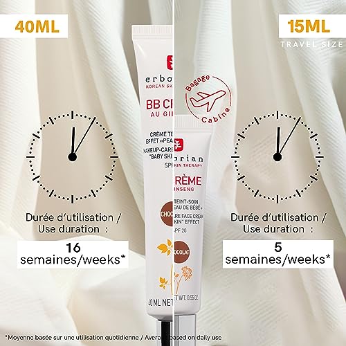 Erborian - BB Cream With Ginseng - Complexion Cream - "Baby Skin" Effect - Korean Cosmetic Treatment 5 -In -1 For SPF 20 - Clear - 40 ml