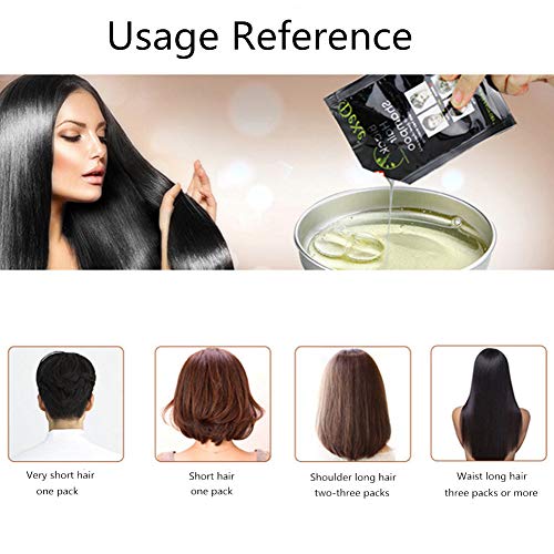 Black Hair Shampoo,MQUPIN Instant Black Natural Ingredients Hair Dye Shampoo Semi-Permanent Black Hair Color,Easy to use,Long lasting,(10 Pack, B