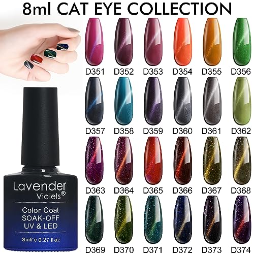 Lavender Violets 8ml Gel Nail Polish UV LED Soak Off Nail Lamp Curing Manicure Pedicure Classical Coloured Bottle Cat Eye Effect D351