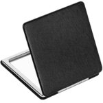 YTZJ Direct Premium Compact Makeup Mirror for Men, Women and Girls, Black Portable Travel Vanity Mirrors for Pocket Wallet Purse Handbag, Foldabl