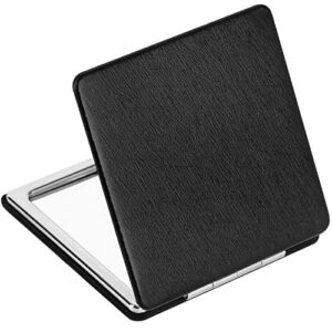 YTZJ Direct Premium Compact Makeup Mirror for Men, Women and Girls, Black Portable Travel Vanity Mirrors for Pocket Wallet Purse Handbag, Foldabl
