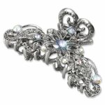Jagowa Vintage Hair Claw Clips Rhinestone Shiny Flower Butterfly Claw Clips Retro for Women Girls Wedding Bridal