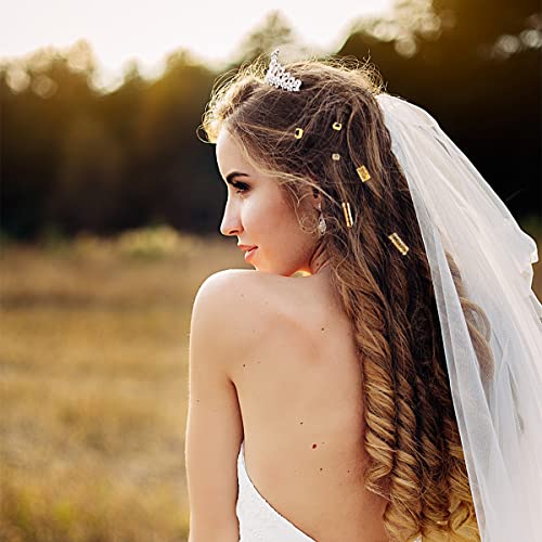 Hair Jewelry for Braids, 124 Pcs Gold Hair Beads Coils Dreadlocks Accessories Metal Jewelry Aluminum Hair Cuffs Decoration Imitation Wood Hair Ch