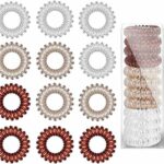 Spiral Hair Ties, 12Pcs Plastic Hair Coil Bands, Spiral Ponytail Holder Phone Cord Bobbles Bands Set for Women Girls Hair Accessories