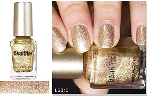 6Pcs Laser Nail Polish, Pretty Shiny Mirror Glitter Holographic Long Lasting Nail Polish (6ml*6) (6 Pcs)