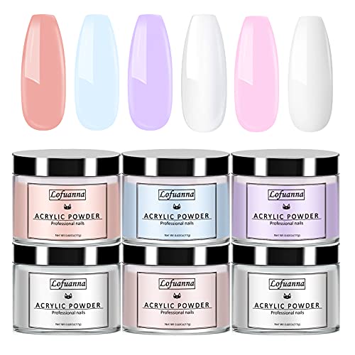 Lofuanna 17g Professional Clear Acrylic Powder Salon Quality Acrylic Nail Powder for Nails Extension Nail Art System for Home/Salon