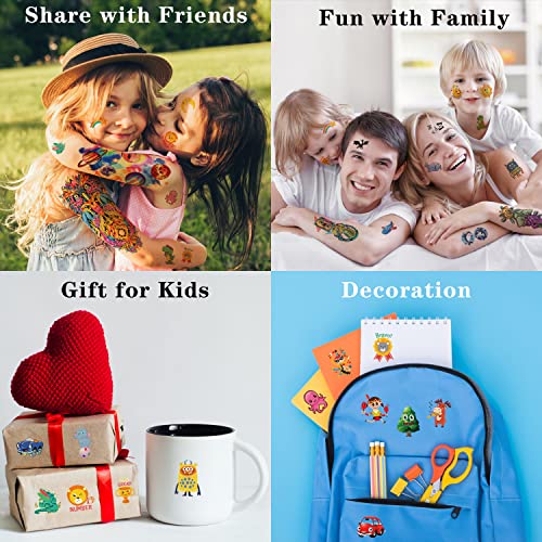 Kids Full Arm Temporary Tattoo 52 Sheets Fake Tattoos, Temporary Tattoos Realistic Dinosaur Monster Car Shark Planet Spider for Boys, Princess Ca