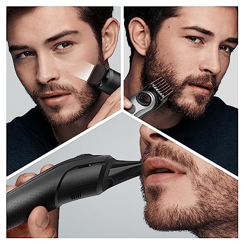 Braun Beard Trimmer Series 5 & Hair Clippers with Gillette Fusion5 ProGlide Razor, 39 Length Settings, UK 2 Pin Plug, BT5260, Black/Silver