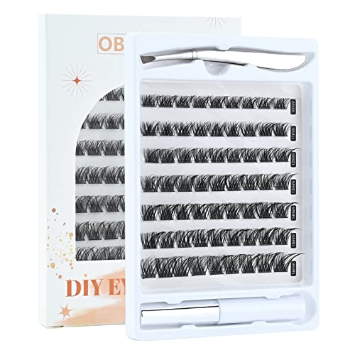 OBSGUMU Individual Lashes,7 Style Cluster Lashes,C CC D Curl 63 Clusters,DIY False Eyelashes Extensions Kit at Home,Soft Clusters Eyelash,With Cl