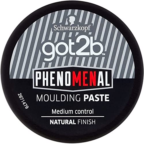 Schwarzkopf got2b PhenoMENal Moulding, Vegan, Medium Hold, No Stickiness, Natural Finish, Silicone Free, Hair Paste, 100ml