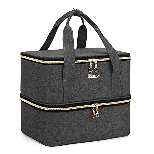 BAFASO Nail Polish Organiser Holds 40 Bottles (15ml - 0.5 fl.oz) and a Nail Lamp, Nail Polish Carrying Case with Manicure Tools Storage Sections