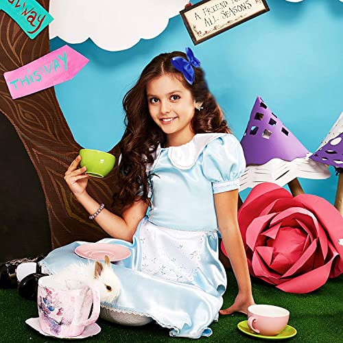 Carreuty 38PCS School Hair Accessories Kit Royal Blue Ribbon Style Bow Bobbles Hair Clips Bows Ribbon and Elastics Bands for School Girls Women G