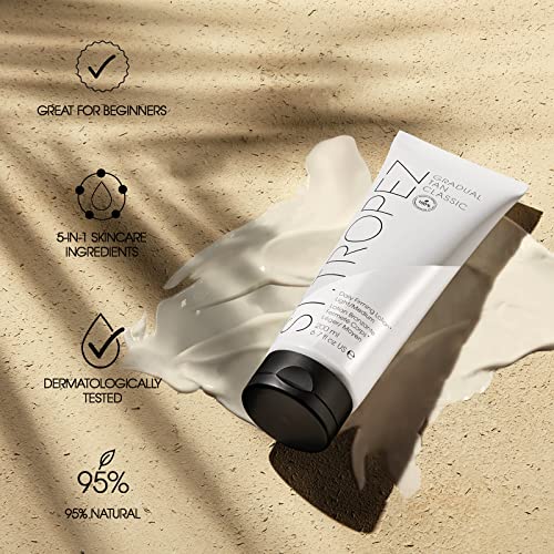 St.Tropez Classic Gradual Tan Firming Lotion - Gradual Sun Kissed Glow Self Tan with 5 Skincare Benefits, Hydrating Fake Tan Moisturiser - Vegan,