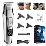 KEMEI Men's LCD Display Baldheaded Hair Clipper Professional Beard Hair Trimmer Tools Cordless Electric Haircut Cutter Machine Rechargeable Edger