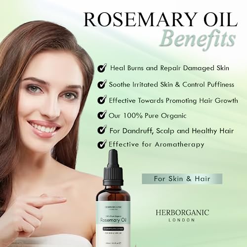 Rosemary Oil - 100ml - Rosemary Oil for Hair Growth & Skin Care - For Dandruff and Scalp Stimulation - Hair Strength, Thickness & Aromatherapy Be