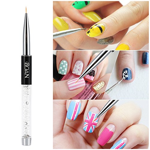 11mm Nail Art Painting Brush Crystal Acrylic UV Gel Line Pen Manicure Nail Liner Brush, Nal Art Painting Brushes for UV Gel Builder Nail Drawing