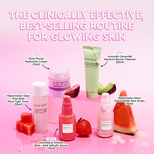 Glow Recipe - Fruit Babies Bestsellers Kit - Mini Travel Size Beauty Essentials - Avocado Foam Cleanser, Niacinamide Dew Drops Serum, Pore-Tight