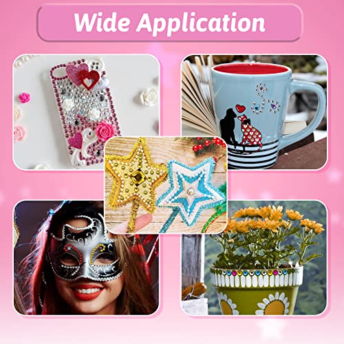 Face Gems-Face Jewels, 8 Sheets Eye Body Face Gems Jewels Rhinestones Stickers, Self-Adhesive Gems for Crafts, Stick on Gems for Body Art Eye Nai